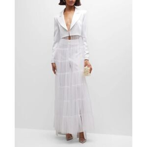 Alice + Olivia Everly Tiered Tulle Maxi Blazer Medium $795
